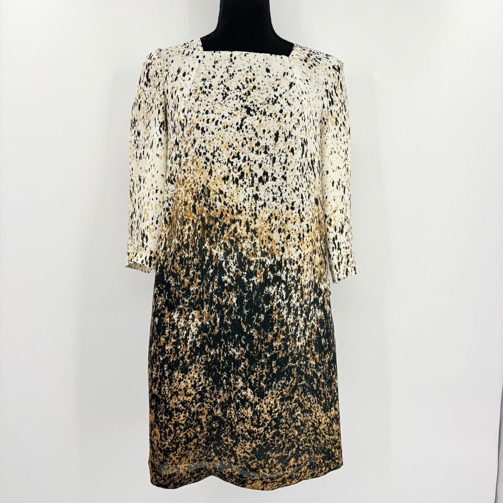 Zara Basic Speckled Shift Dress XS Bold Artsy Office Work Event Art To Wear Boho